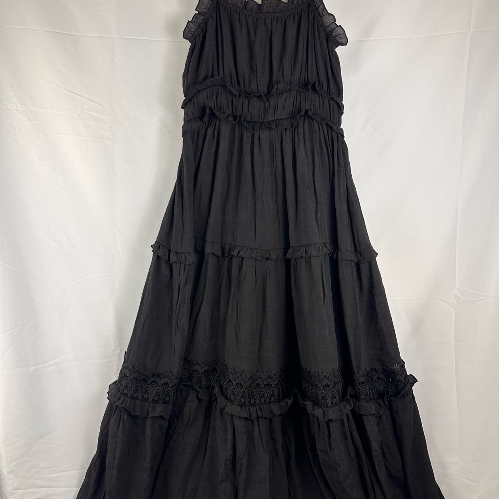 HYFVE Black Ruffled Maxi Dress
